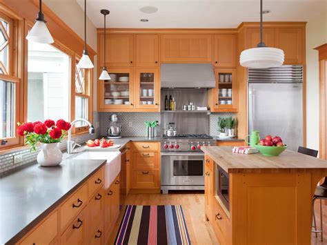 kitchen color oak cabinets stainless steel|contemporary kitchen with oak cabinets.